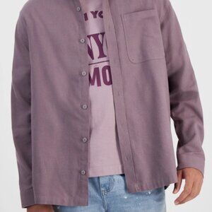 Mode of One Men's Relaxed Fit Flannel Wovens  Shirt Soft Moon Size L